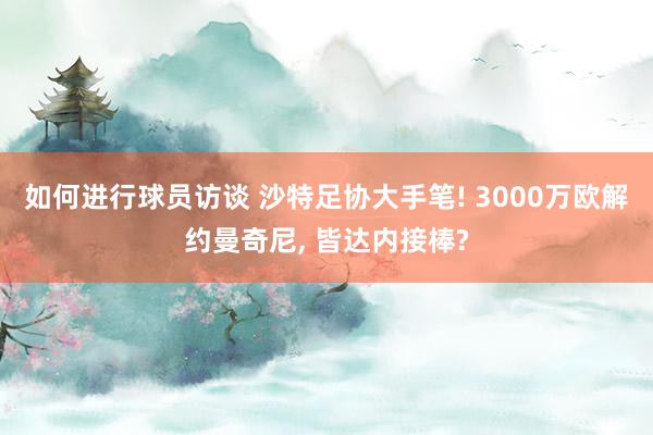 如何进行球员访谈 沙特足协大手笔! 3000万欧解约曼奇尼, 皆达内接棒?